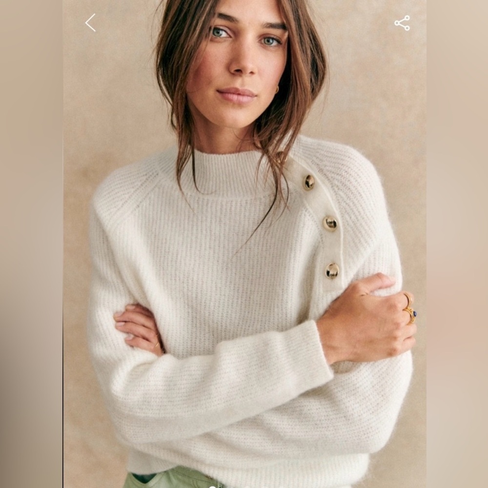 SOLD Sezane Trudy Cream Button Sweater